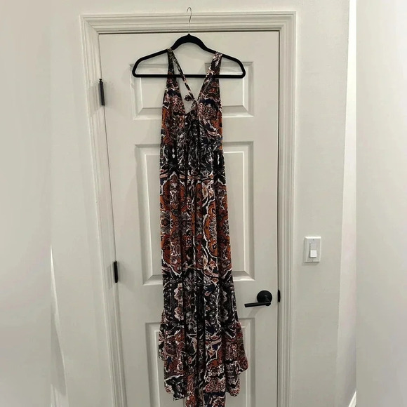 L’AGENCE Rosalina Pleated Silk High Low Maxi Dress Size 4 - Picture 4 of 8